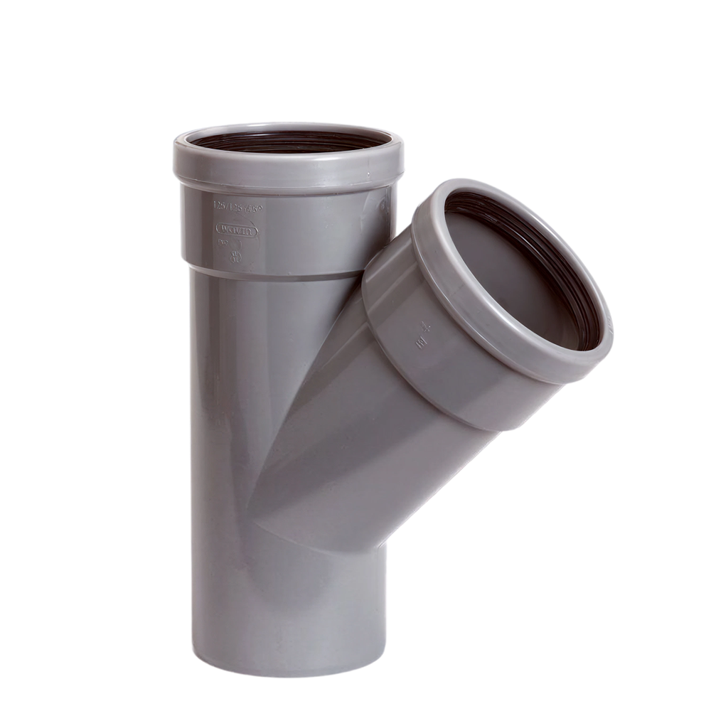 Wavin PVC M-T-stuk 45° GR 160 SN4 2M/S