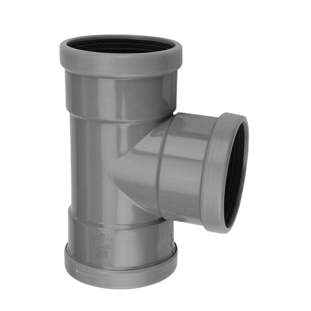 Wavin PVC M-T-stuk 88° GR 500 SN4 3M