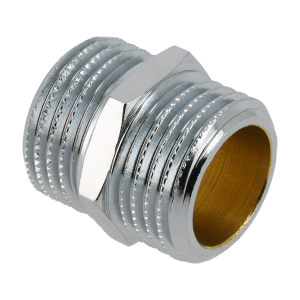 BONFIX 81510 Dubbele nippel 3/8" buitendraad verchroomd
