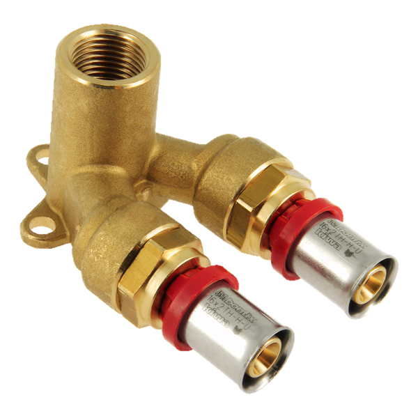 BONFIX Alu-pers 2001412 Muurplaat dubbel 20 x ½" bi x 20 mm