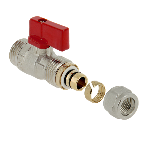 BONFIX Kogelkraan ½” x 16 mm knel t.b.v. collector rood