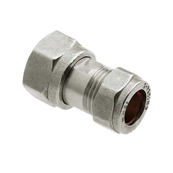 Chroom 2-delige koppeling M24 x 15 mm knel