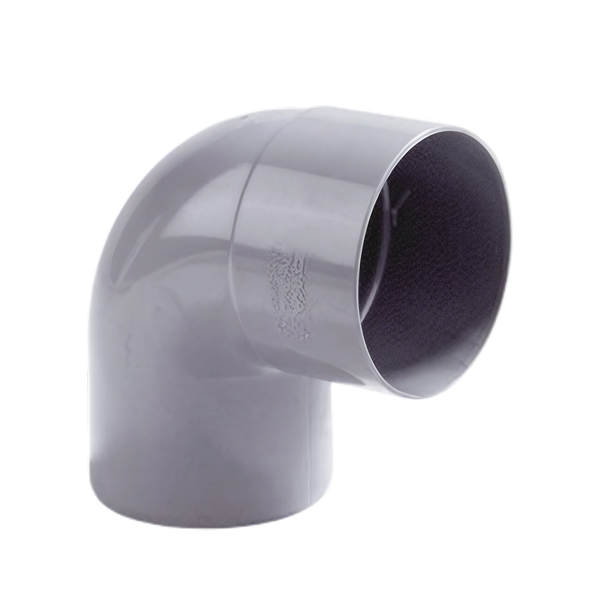 Dyka PVC HWA bocht 100mm, grijs, 87.5° mof/spie