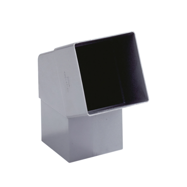 Dyka PVC HWA bocht 100mm, vierkant, grijs, 67.5° mof/spie