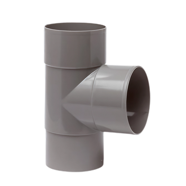 Dyka PVC HWA T-stuk 60mm, grijs, 85°, mof/verjongd spie