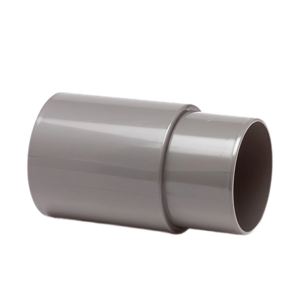 Dyka PVC HWA verlengde mof 70mm, grijs, mof/verjongd spie