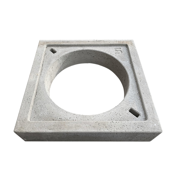 Fundatieplaat 90x90x20 cm, gat rond Ø65 cm