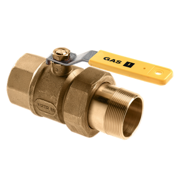 Gaskogelkraan 3/2" binnen x 3/2" kopp. buitendraad
