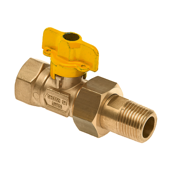 Gaskogelkraan 3/4" binnen x 3/4" kopp. buitendraad