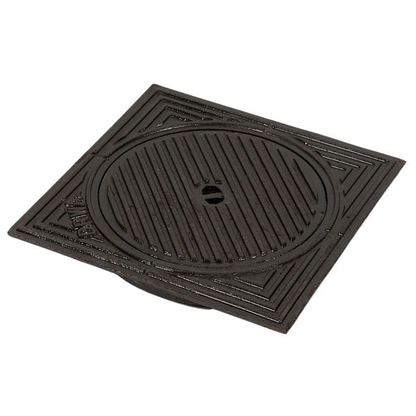 Gietijzeren deksel 30x30cm, dicht, Ø250 mm