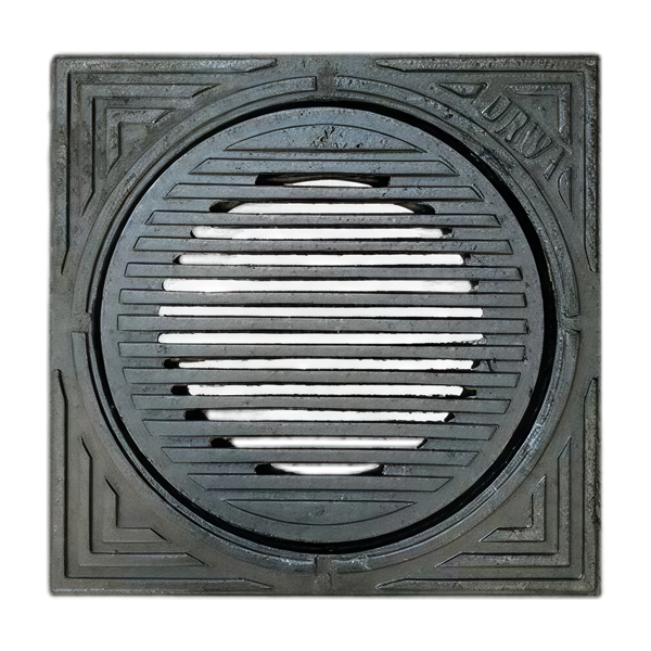 Gietijzeren deksel 40x40cm, open, Ø315 mm