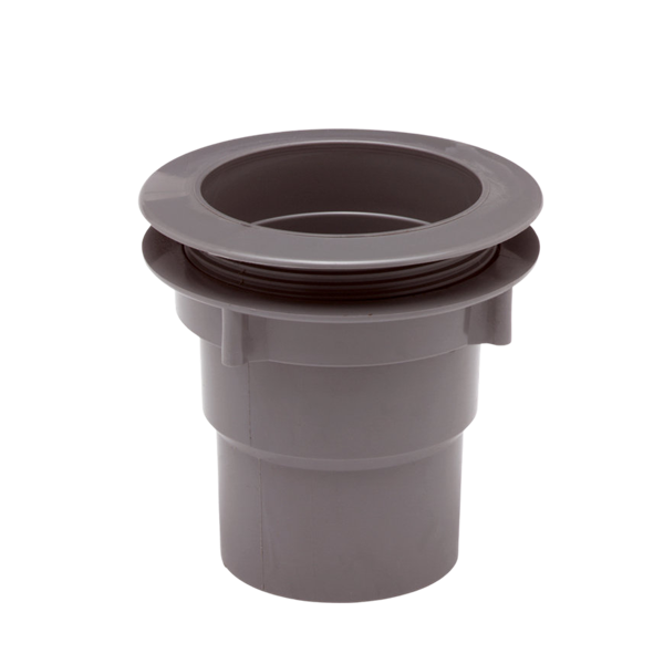 Gootuitloop voor bakgoot, 70-80mm grijs, met wartel