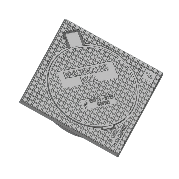 GY deksel Ø250MM, Dicht, B125, RWA, 300 x 300mm