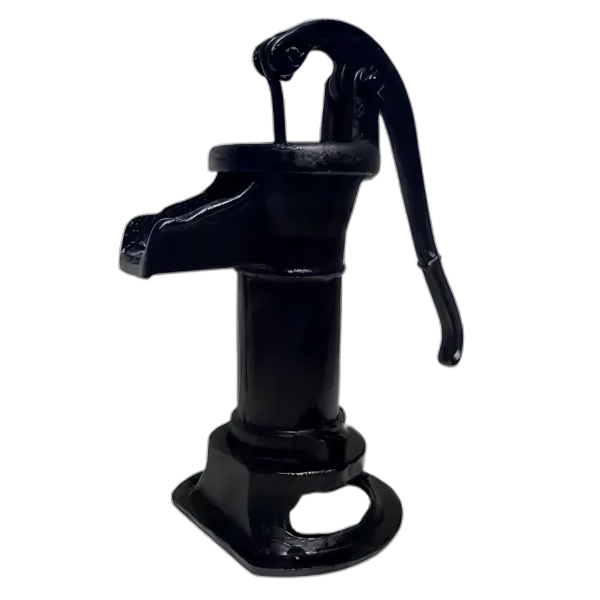 Handzwengelpomp type nostalgisch, met voetflens, zwart