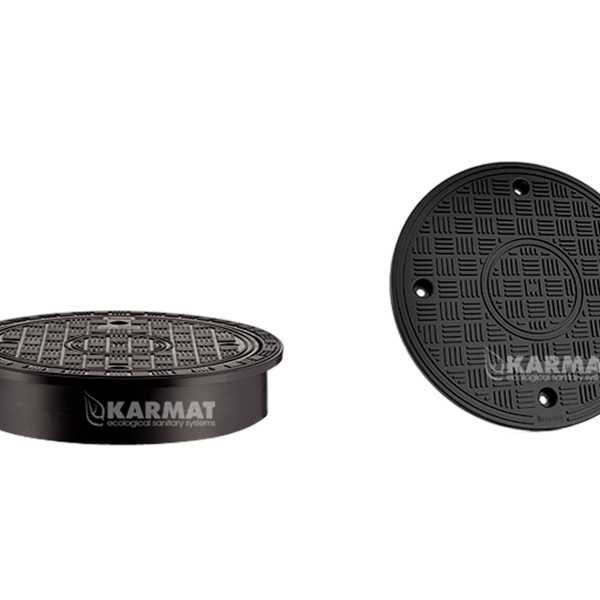 Karmat® PP putafdekking, rond 315 + rand, dicht deksel