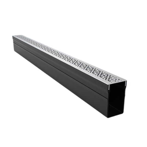 MW Drain 65/100 goot, Diamond-Line RVS rooster, L = 1m