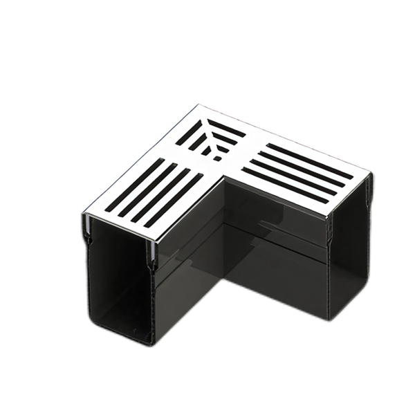 MW Drain 65/100 hoekstuk, met RVS rooster