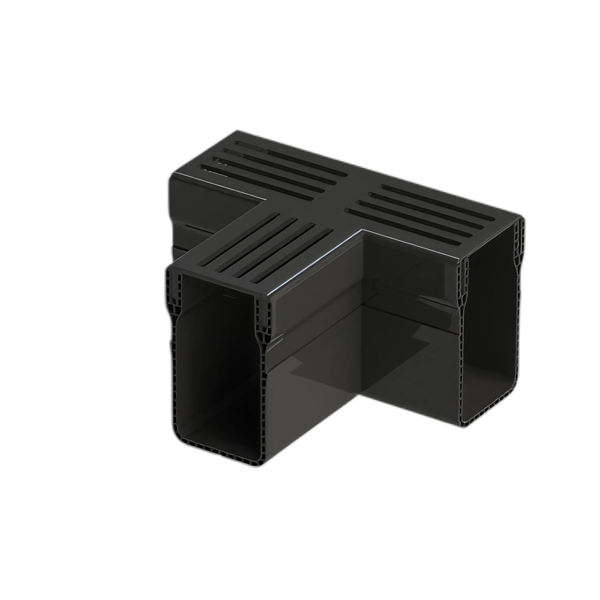 MW Drain 65/100 T-stuk, Premium zwart alu. rooster