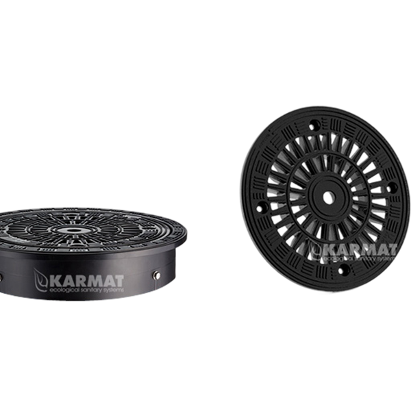 MW rond PP deksel, gesleufd, Ø315 mm, 365 x 365 mm