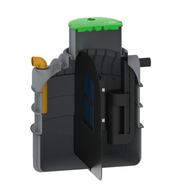 MW RoOil, PE OBAS 1500L, 3,0 L/s, Ø1300x1750mm, 2x Ø110mm