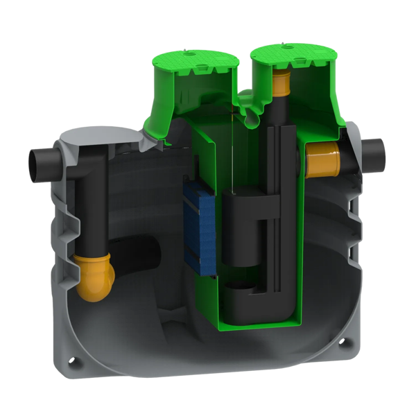 MW RoOil, PE OBAS 6000L, 30,0 L/s, Ø2300x2350mm, 2x Ø250mm