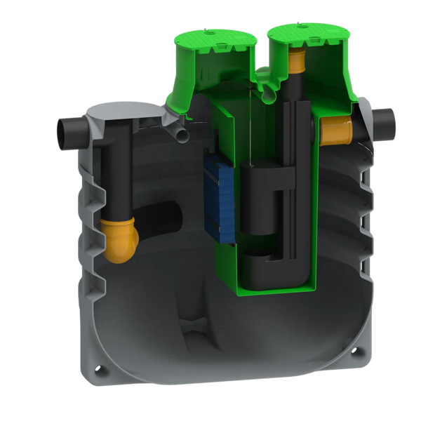 MW RoOil, PE OBAS 7500L, 40,0 L/s, Ø2300x2700mm, 2x Ø315mm