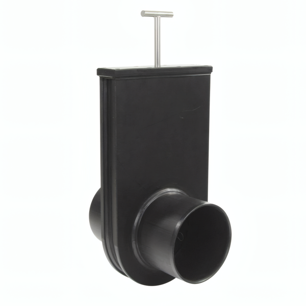 PE Mesafsluiter met handbediening, 2x 200mm spie