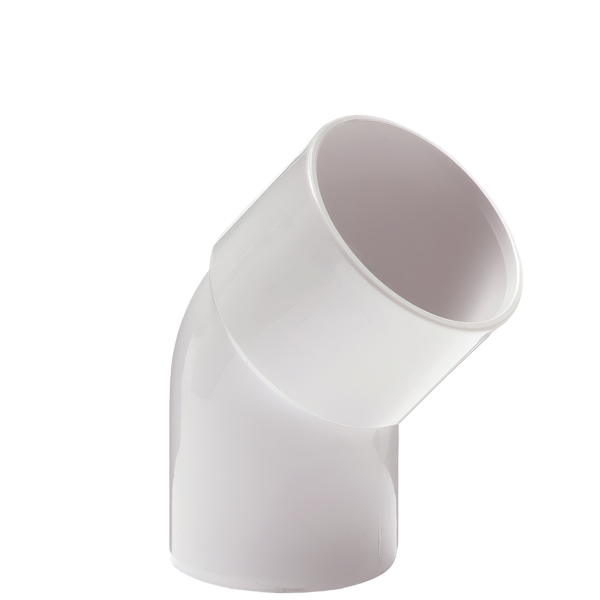 Pipelife lijm bocht 45gr 50mm mof-spie wit