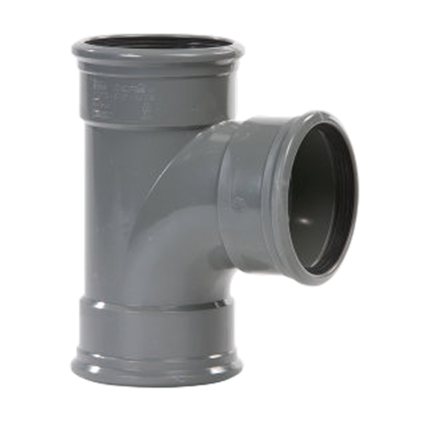 Pipelife pvc t-stuk m/m 160 90° sn4 gr