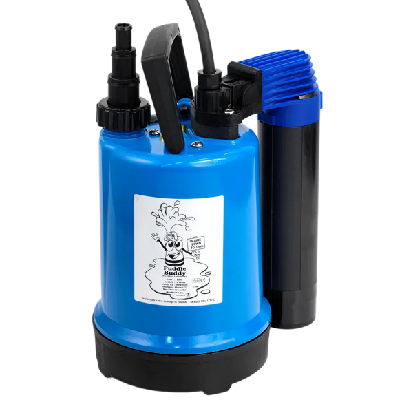Puddle buddy dompelpomp, vlakzuig, staaf-vlotter, 230V