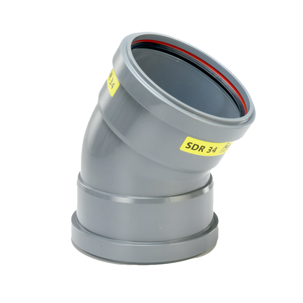 PVC Bocht 15° 250 SN4 M/M