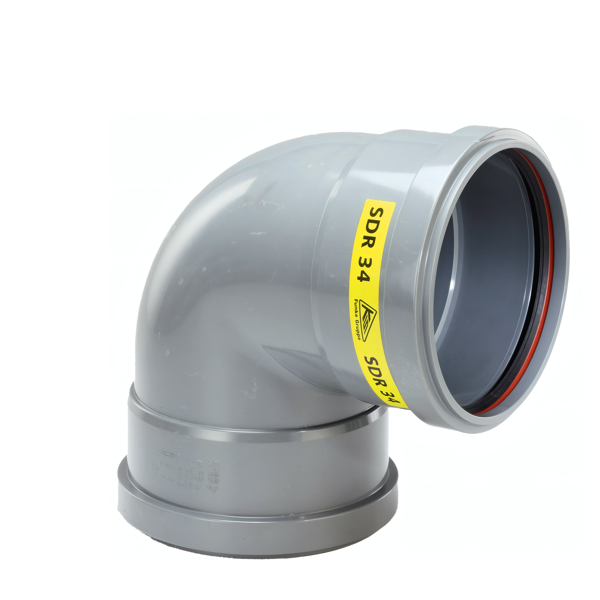 PVC Bocht 90° 125 SN8 M/M