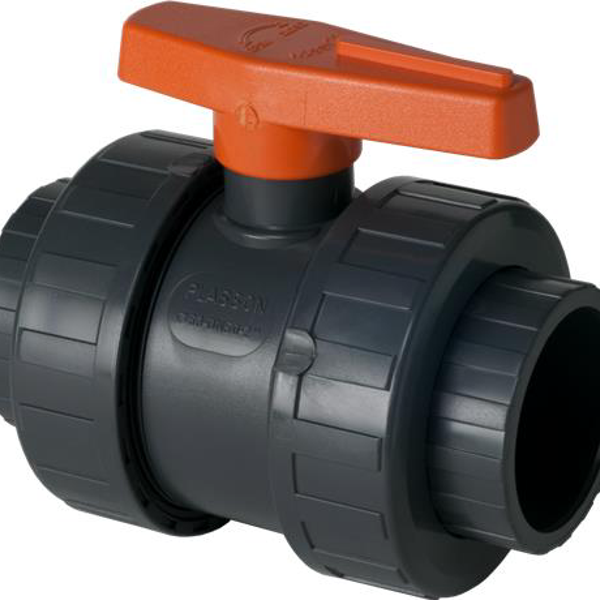 PVC Kogelkraan 3/4", 2x wartel PN16