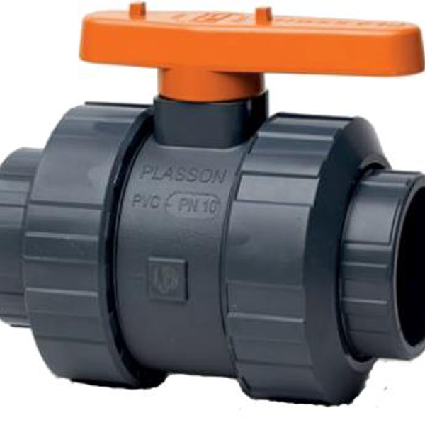 PVC Kogelkraan 90mm, 2x wartel PN10