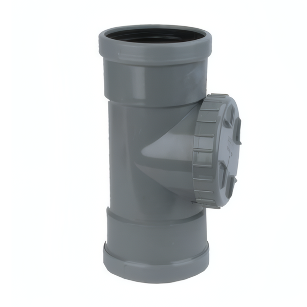 PVC ontstoppingsstuk 125mm SN4 met schroefdeksel 2x mof