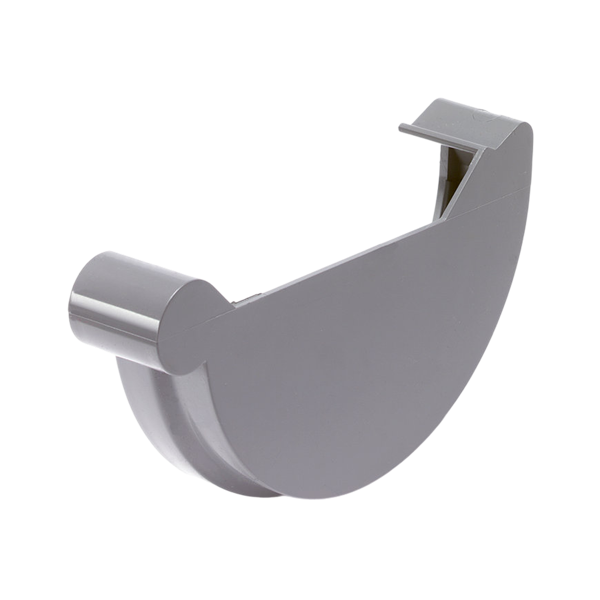 S-lon Klem eindstuk voor mastgoot 150mm, Rechts, grijs