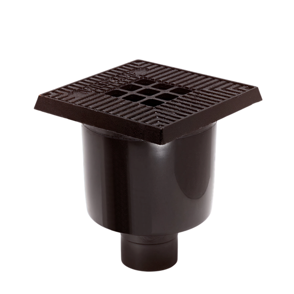 Schrobput met gy deksel, 200 x 200, onderuitloop 75mm