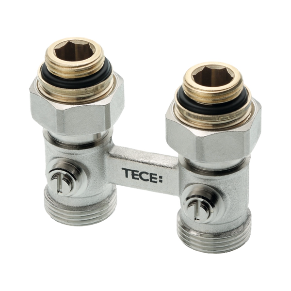 TECE 2-pijps H-blok, recht, voor radiatoren, 1/2" bu.dr.