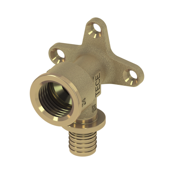TECEflex muurplaat messing,  20 x Rp 3/4"