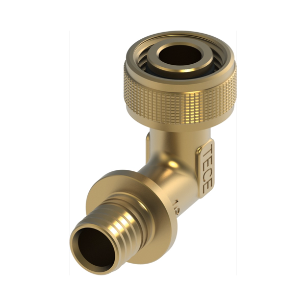 TECEflex snel adapter, knie 90°, silicium brons 16 x 1/2