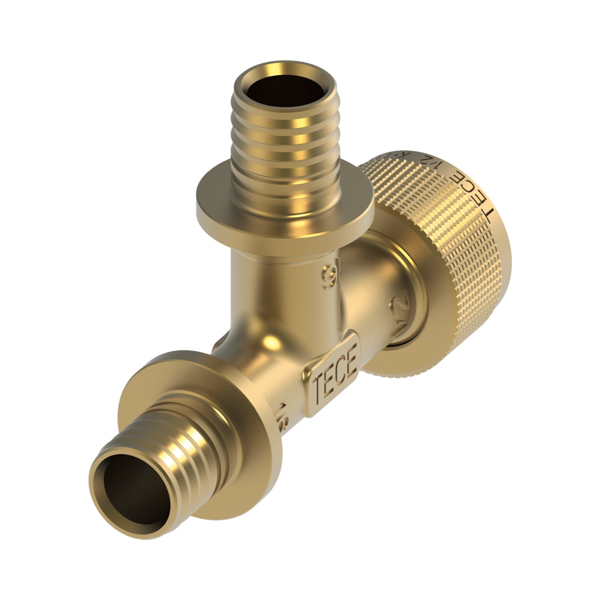 TECEflex snel adapter, T-stuk, doorgang, silicium brons 16 x