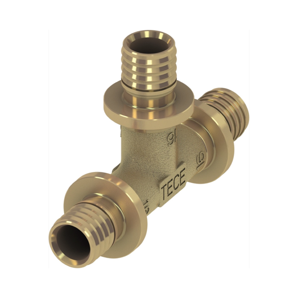 TECEflex T-stuk messing,  14 x 14 x 14