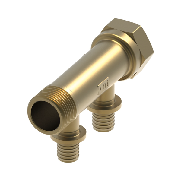 TECEflex-verdeler, 2 groepen, 16 x 3/4" messing