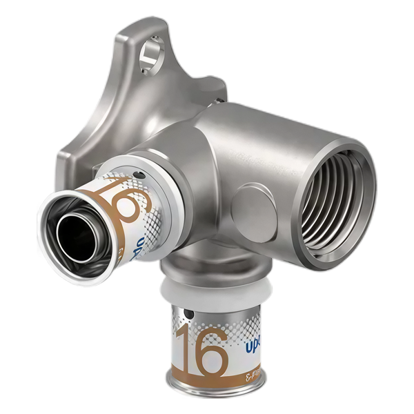 Uponor S-Press Plus Aqua pers dubbele muurplaat 90° 16x1/2"b
