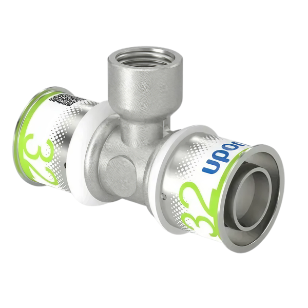 Uponor S-Press Plus pers T-stuk bi.dr. 32x1/2"x32mm