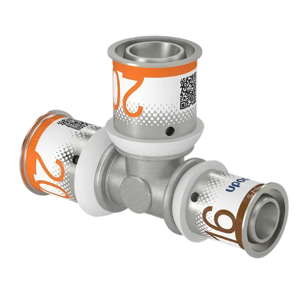 Uponor S-Press Plus pers T-stuk verlopend 20x20x16mm
