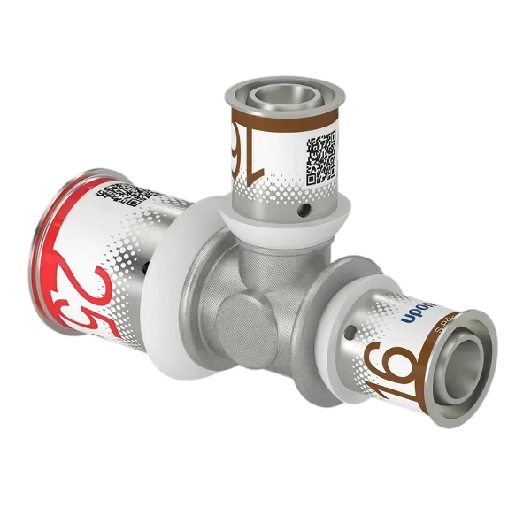 Uponor S-Press Plus pers T-stuk verlopend 25x16x16mm