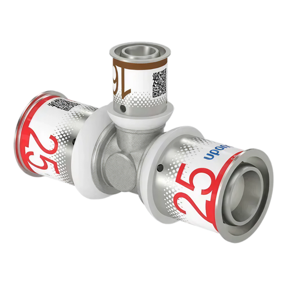 Uponor S-Press Plus pers T-stuk verlopend 25x16x25mm