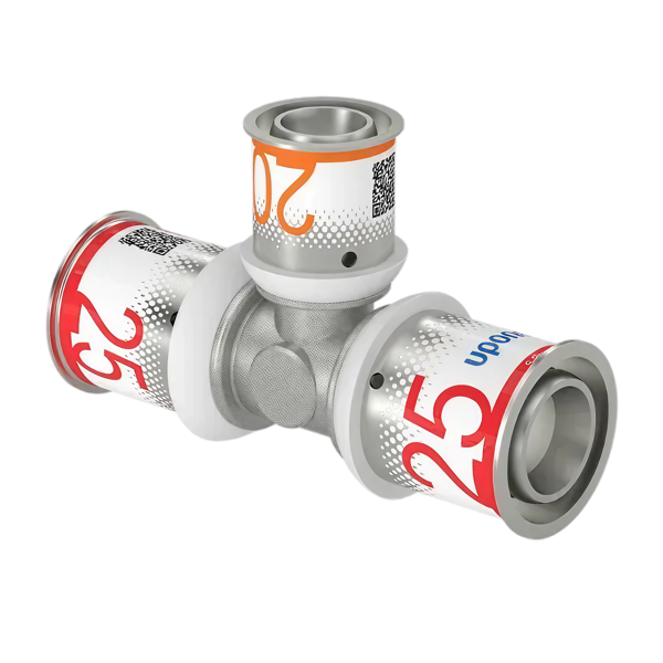 Uponor S-Press Plus pers T-stuk verlopend 25x20x25mm