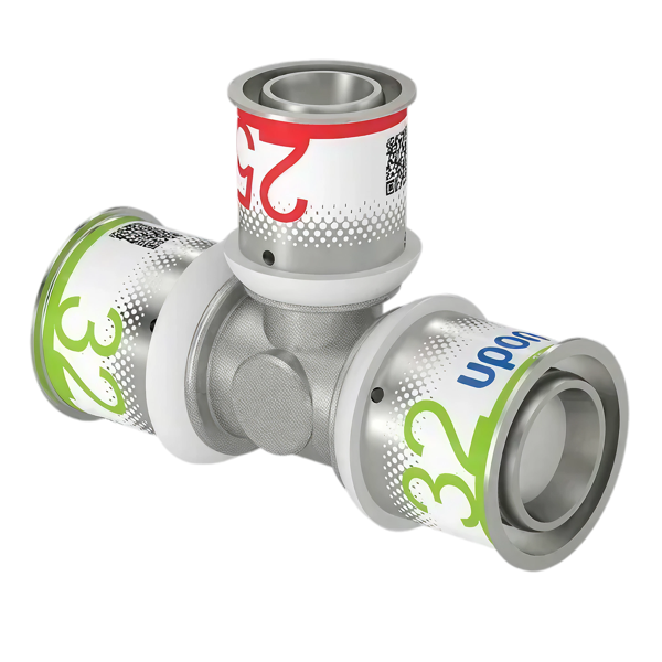 Uponor S-Press Plus pers T-stuk verlopend 32x25x32mm